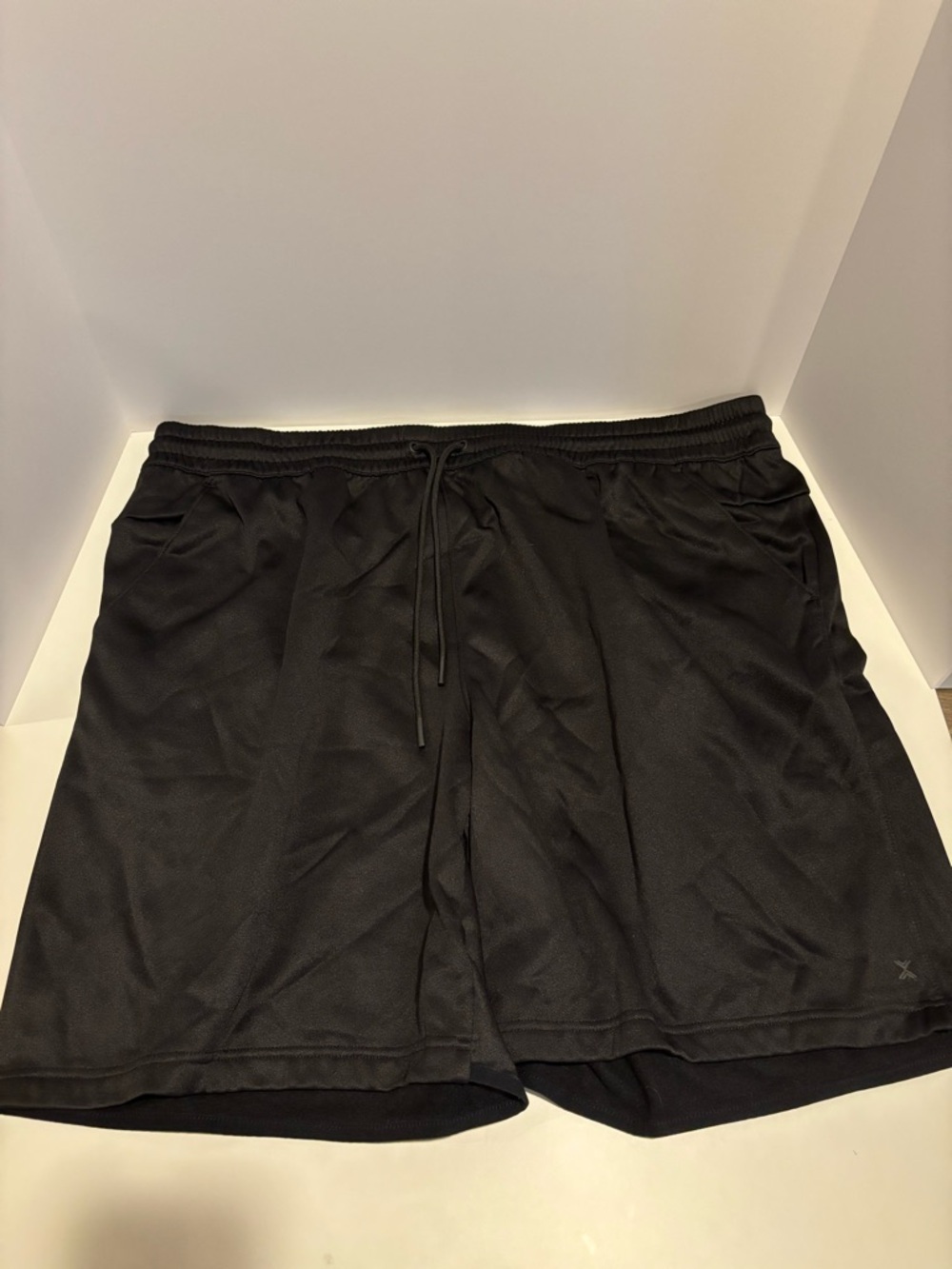 Men's Big and Tall Black Athletic Drawstring Shorts